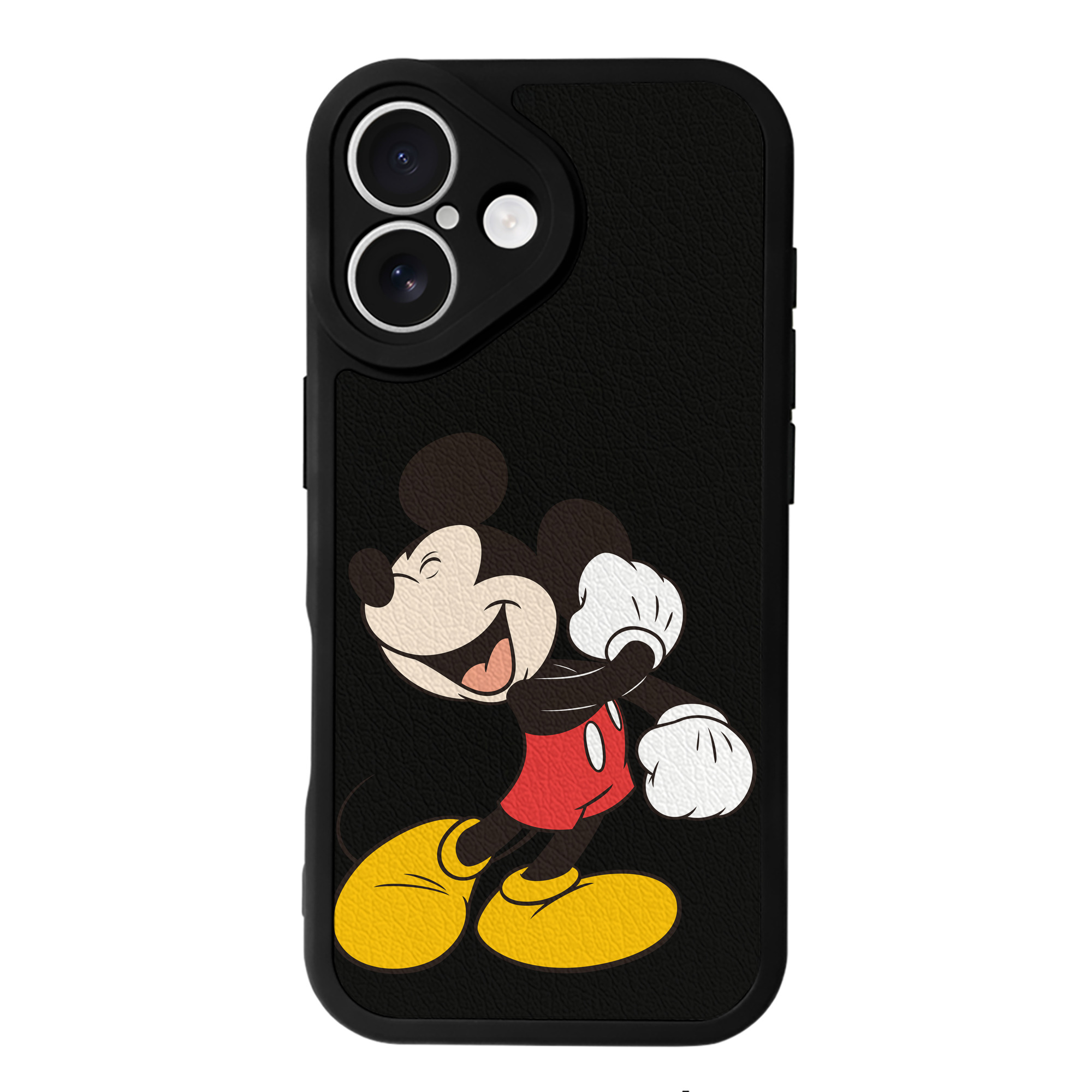 （画像用） ミッキーマウス Mickey Mouse 【iPhone 16シリーズ対応】シリコンスマホケース（レザー調） 材質：シリコン